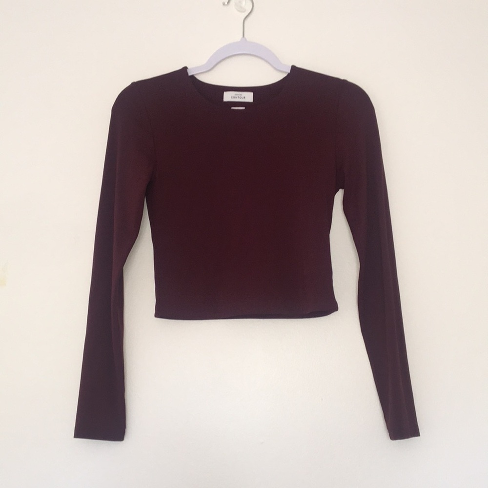 Aritzia Burgundy Long Sleeve Top